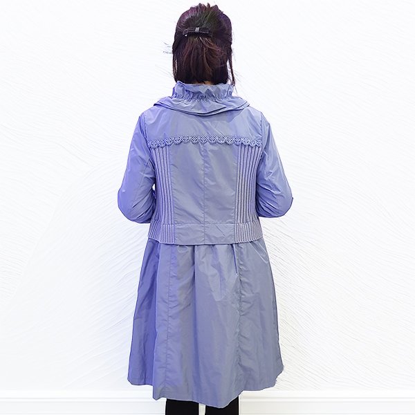 画像3: 【SuperBeauty  】スタンドフリル衿ウェストニット切替ジャケット (3)