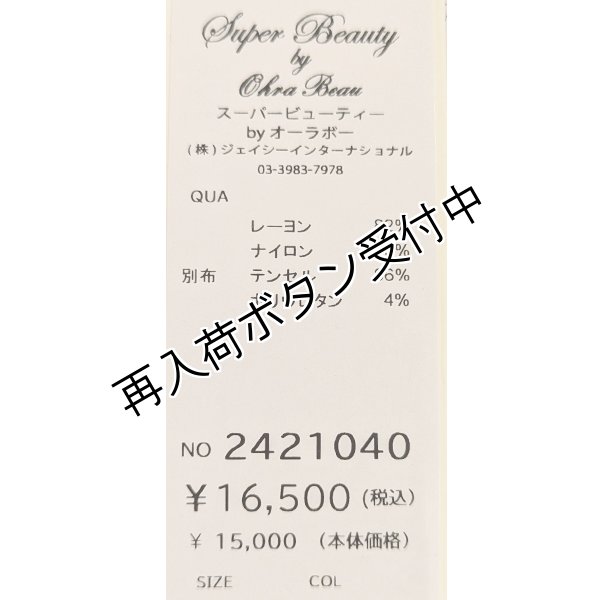 画像8: 【SuperBeauty  】胸元Paris刺繍袖パワーネット素材切替ニット (8)