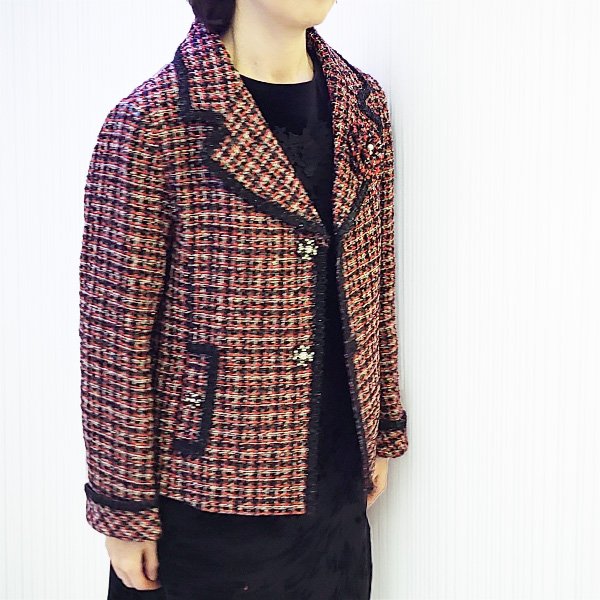 画像3: 【SuperBeauty  】コサージュ付ツイードジャケット (3)