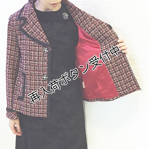 画像2: 【SuperBeauty  】コサージュ付ツイードジャケット (2)