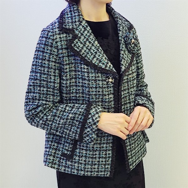 画像5: 【SuperBeauty  】コサージュ付ツイードジャケット (5)