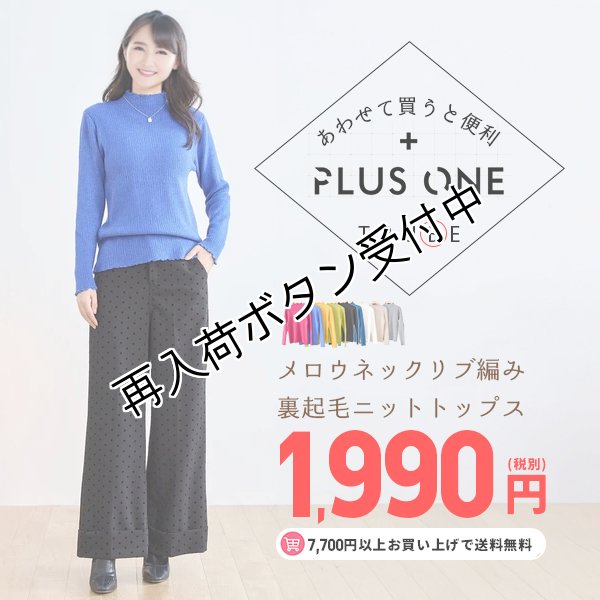 画像1: 【あわせて買うと便利】メロウネックリブ編み裏起毛ニットトップス《送料220円/代引不可》 (1)