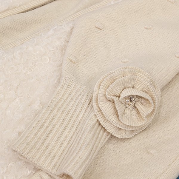 画像6: 【SuperBeauty  】胸元スパンコール刺繍ボアニットポップル編みニットジャ (6)