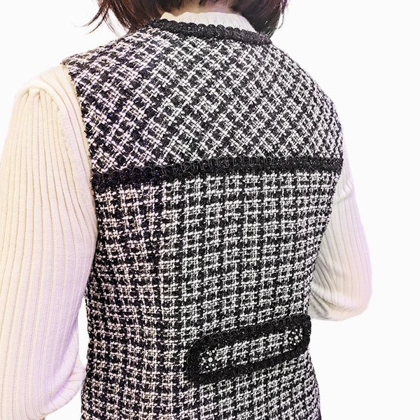 画像6: 【SuperBeauty  】コサージュ付ツイード生地ジャンパースカート (6)