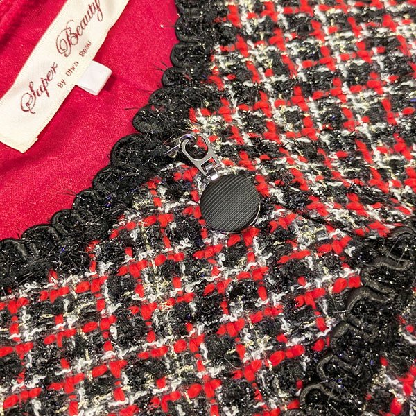 画像11: 【SuperBeauty  】コサージュ付ツイード生地ジャンパースカート (11)