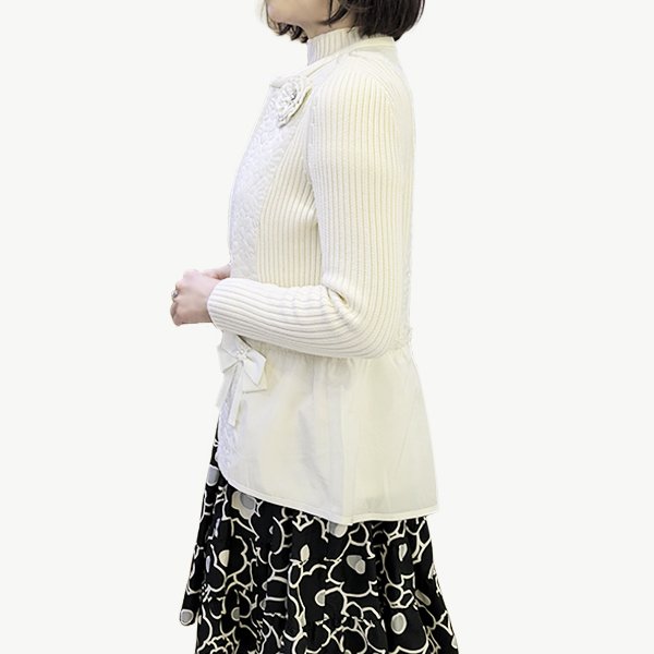 画像3: 【SuperBeauty  】キルティングニット切替ジップアップジャケット (3)