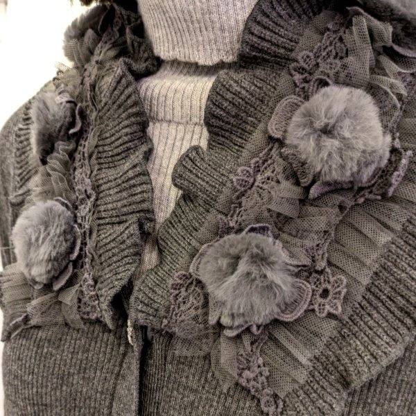 画像3: 【SuperBeauty  】ファーボールロングニットジャケット (3)