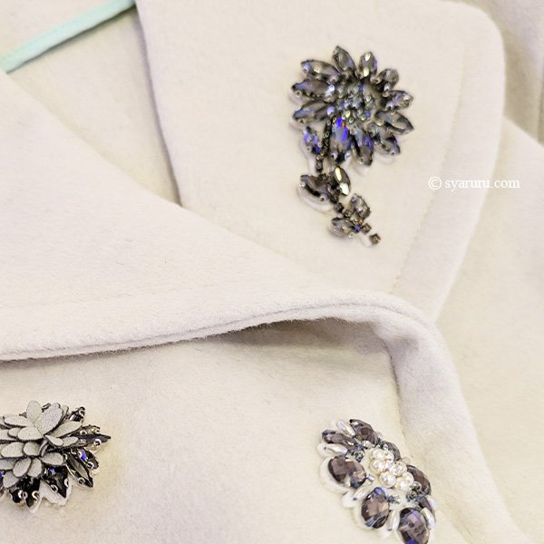 画像8: 【SuperBeauty  】キラキラビジュー使いテーラーカラーコート (8)