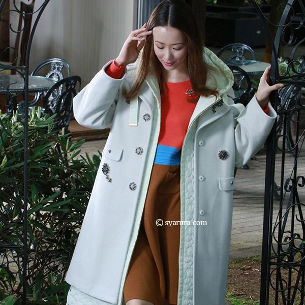 画像3: 【SuperBeauty  】キラキラビジュー使いテーラーカラーコート (3)