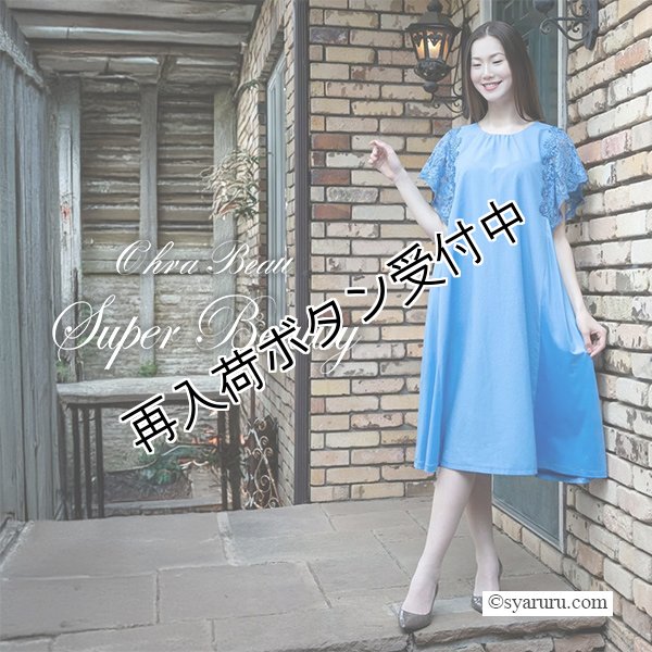 画像1: 【 SuperBeauty 50％OFF】袖レース使いワンピース (1)