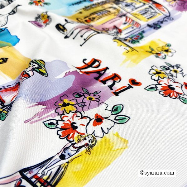 画像8: 【SuperBeauty  】Parisプリント使い裾レースワンピース (8)