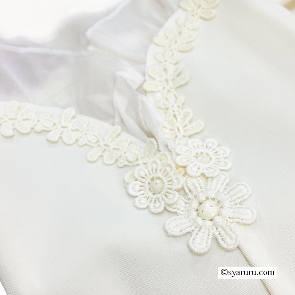 画像5: 【SuperBeauty  】裾シフォンリボンモチーフ使いハイテンションパンツ (5)