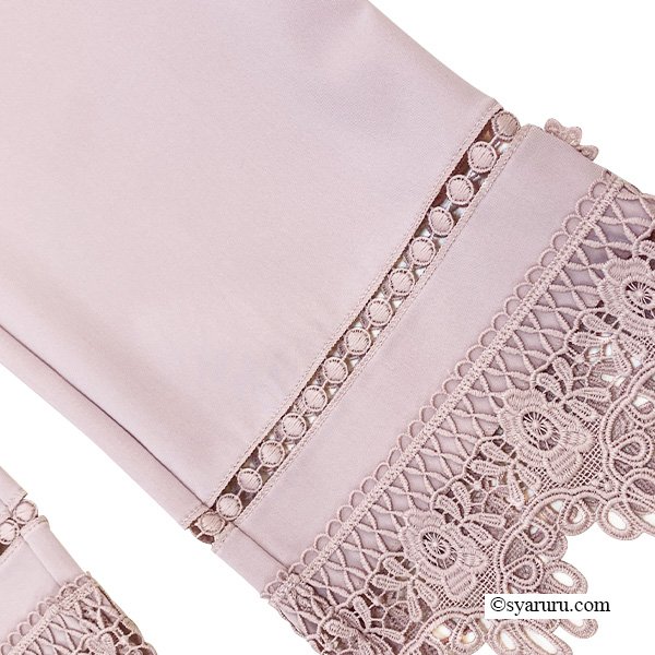 画像7: 【SuperBeauty  】裾レースハイテンション素材パンツ (7)