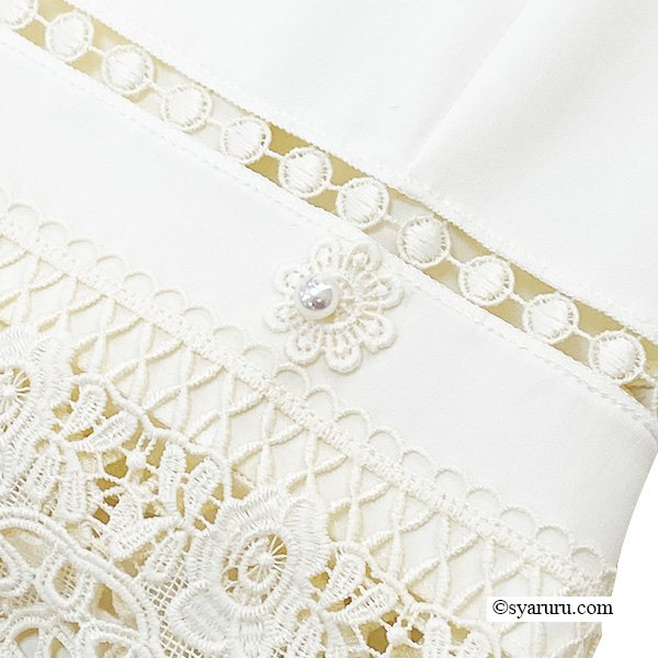 画像6: 【SuperBeauty  】裾レースハイテンション素材パンツ (6)