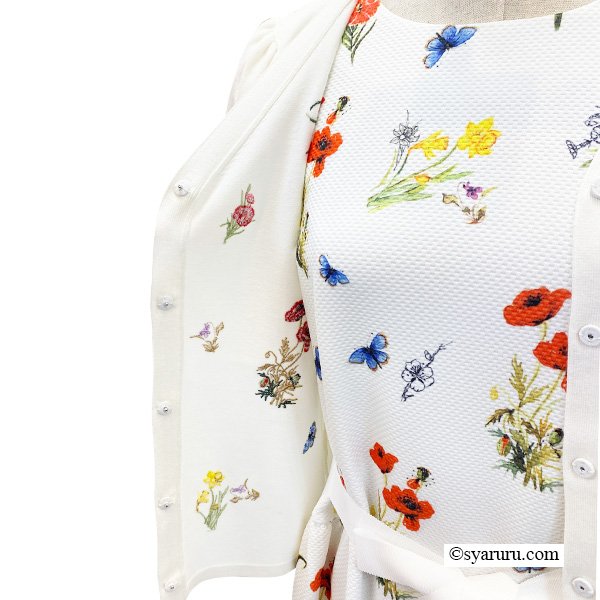 画像4: 【SuperBeauty  】★花刺繍デザインニットカーディガン (4)