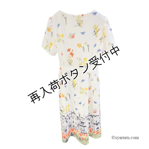 画像4: 【今週の追加 《半額以下+クーポン＋POINT！》SuperBeauty 】花柄多色プリント使い半袖ワンピース (4)