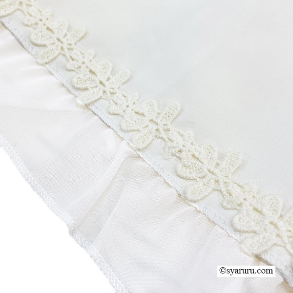 画像4: 【SuperBeauty  】裾シフォンリボンモチーフ使いハイテンションパンツ (4)