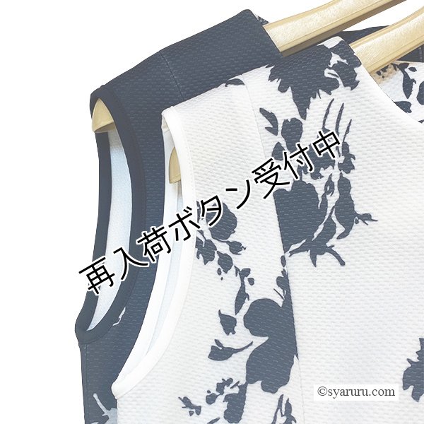 画像9: 【今週の追加 《半額以下+クーポン＋POINT！》SuperBeauty 】モノトーン花プリントノースリーブワンピース (9)