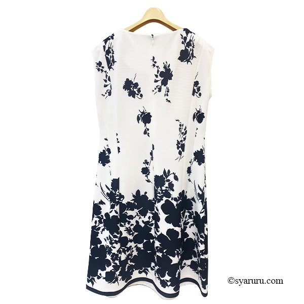 画像3: 【SuperBeauty  】モノトーン花プリントノースリーブワンピース (3)