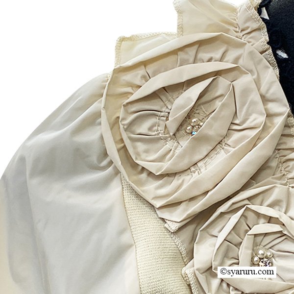 画像9: 【SuperBeauty  】★タフタ素材袖花モチーフ付ニットカーディガン (9)