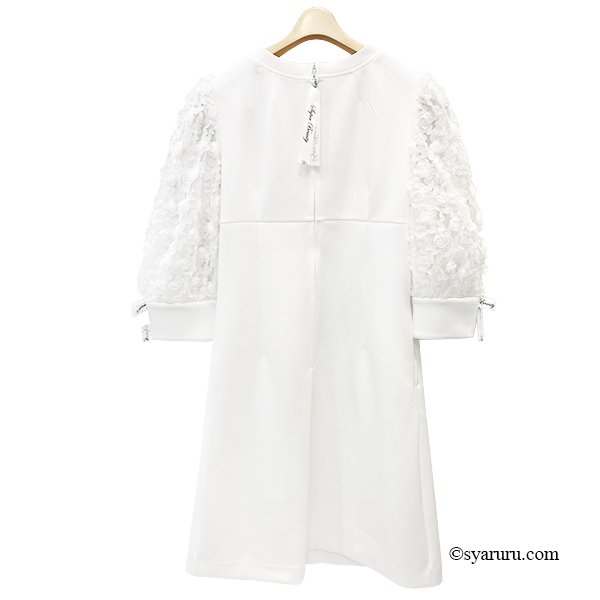 画像3: 【SuperBeauty  】★袖異素材使いダンボールニット素材ワンピース (3)