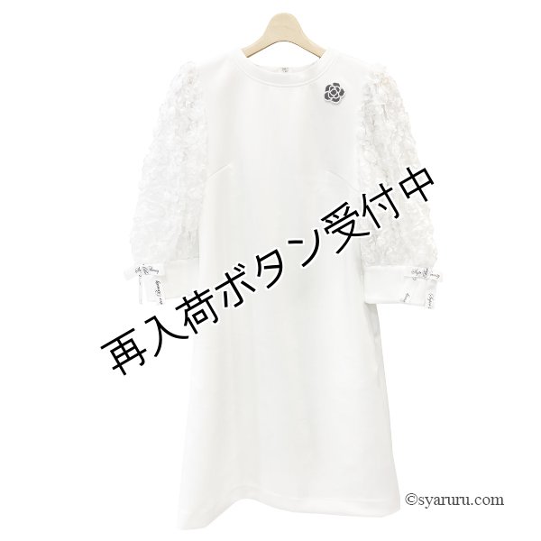 画像2: 【SuperBeauty  】★袖異素材使いダンボールニット素材ワンピース (2)