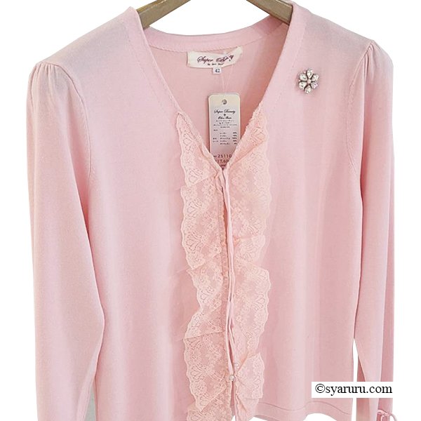 画像10: 【SuperBeauty  】★前立てレースフリルデザインニットカーディガン (10)