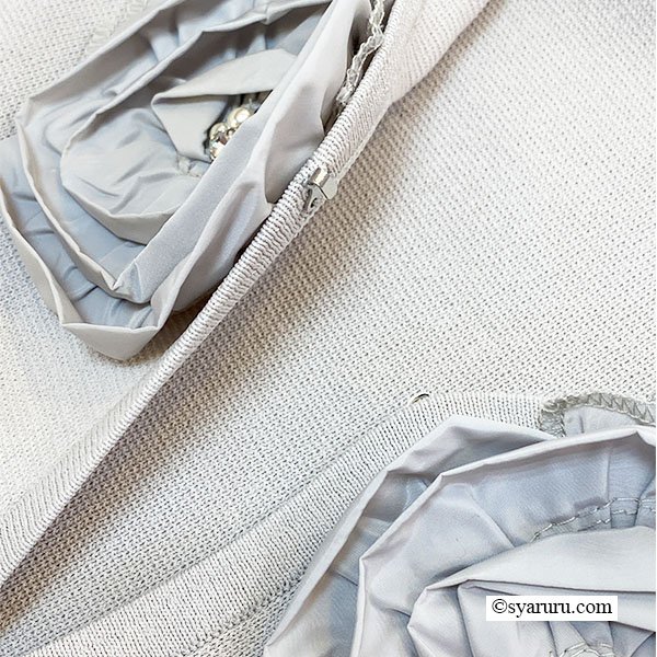 画像6: 【SuperBeauty  】★タフタ素材袖花モチーフ付ニットカーディガン (6)