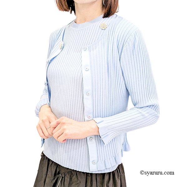 画像2: 【SALE除外品≪クーポン＆ポイントのみ≫SuperBeauty 】★裾フリルリブ編みカーディガン (2)