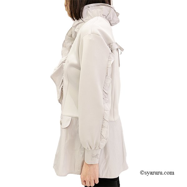 画像7: 【SuperBeauty  】★フリル衿異素材ジャケット (7)