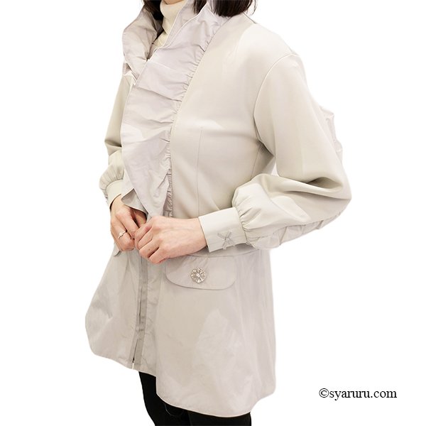 画像3: 【SuperBeauty  】★フリル衿異素材ジャケット (3)