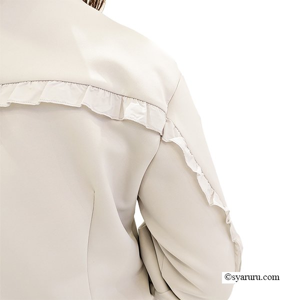 画像6: 【SuperBeauty  】★フリル衿異素材ジャケット (6)