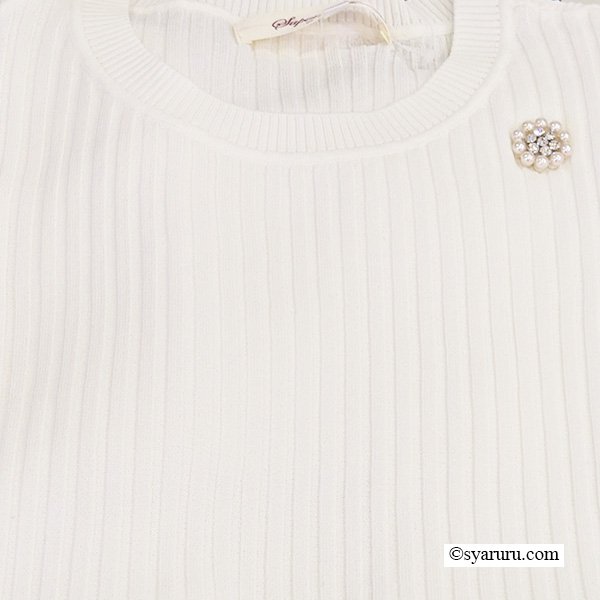 画像5: 【SuperBeauty  】★裾フリルリブ編み半袖セーター《送料220円代引は通常送料》 (5)