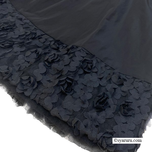 画像8: 【SuperBeauty 半額以下！】裾異素材切替のタフタ素材スカート (8)