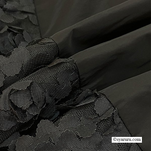 画像13: 【SuperBeauty 半額以下！】裾異素材切替のタフタ素材スカート (13)