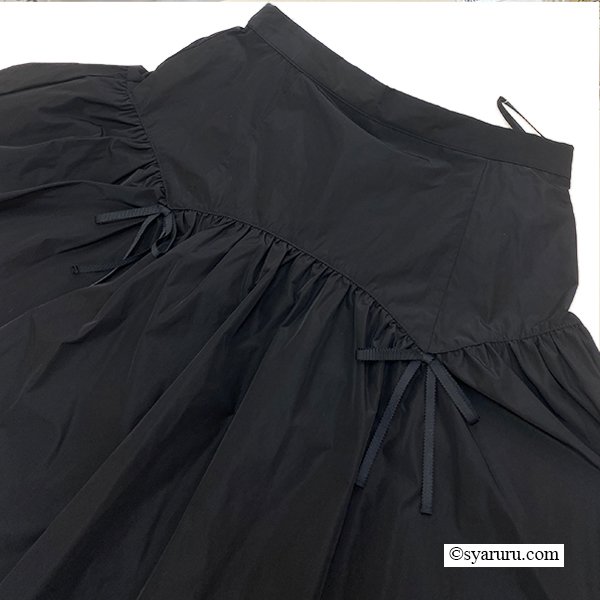 画像6: 【SuperBeauty 半額以下！】裾異素材切替のタフタ素材スカート (6)