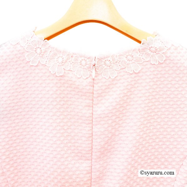 画像8: 【SuperBeauty  】ドット柄コサージュ付きVネック半袖ワンピース (8)