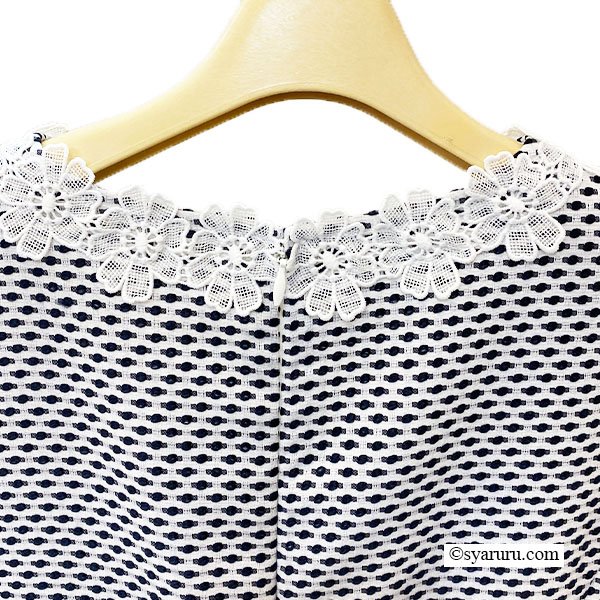 画像11: 【SuperBeauty  】ドット柄コサージュ付きVネック半袖ワンピース (11)