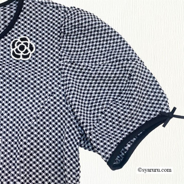 画像10: 【SuperBeauty  】裾レースギンガムチェックジャージ素材ワンピース (10)