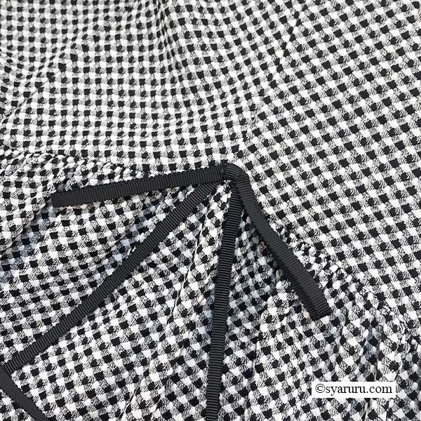 画像8: 【SuperBeauty  】裾レースギンガムチェックジャージ素材ワンピース (8)