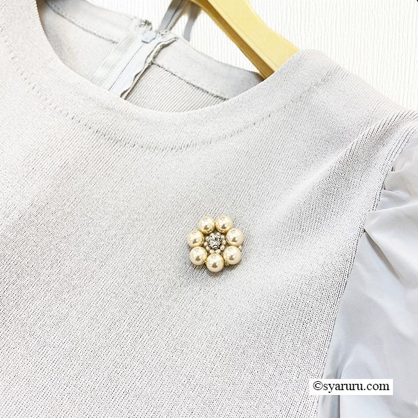 画像4: 【SuperBeauty  】★タフタニットのレイヤード風ワンピース (4)