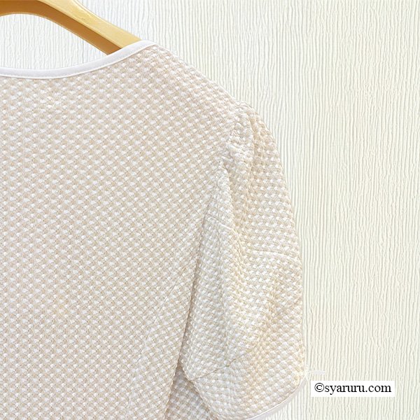 画像12: 【SuperBeauty  】裾レースギンガムチェックジャージ素材ワンピース (12)