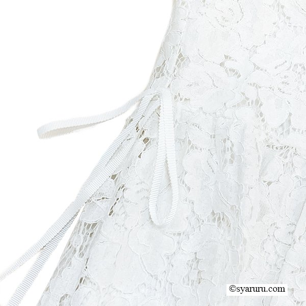 画像9: 【18,000円 →超特価 4,900円＜在庫限り＞クーポン/POINT不可】ウェストリボンレース素材半袖ワンピース　-弥富店- (9)