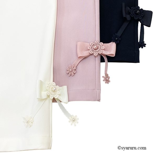 画像2: 【SuperBeauty  】サイドリボンモチーフ付ハイテンション素材パンツ《送料220円代引は通常送料》 (2)