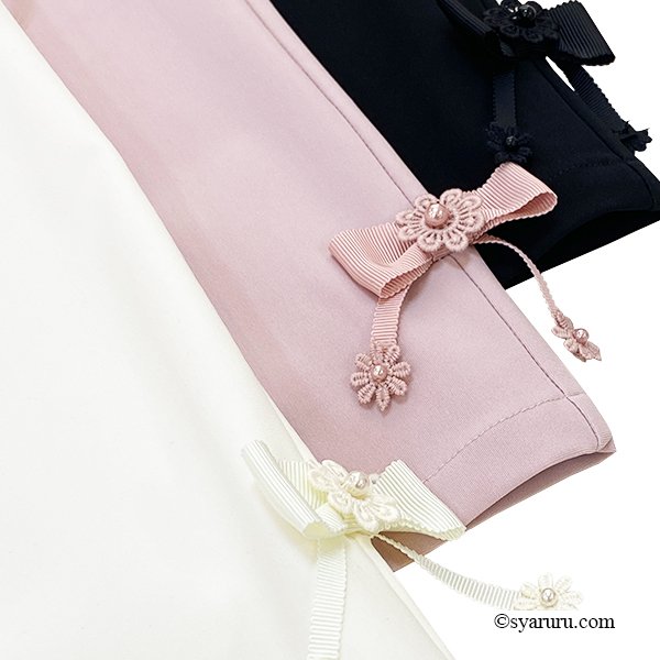 画像3: 【SuperBeauty  】サイドリボンモチーフ付ハイテンション素材パンツ《送料220円代引は通常送料》 (3)