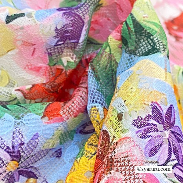 画像10: 【SuperBeauty  】多色大花プリントレース素材半袖ワンピース (10)