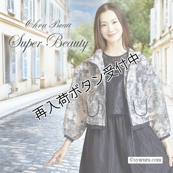 画像1: 【 SuperBeauty 50％OFF】オパール加工オーガンジー素材ショートパーカー (1)