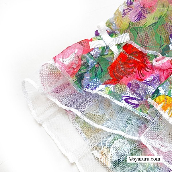 画像9: 【SuperBeauty  】多色大花プリントレース素材半袖ワンピース (9)