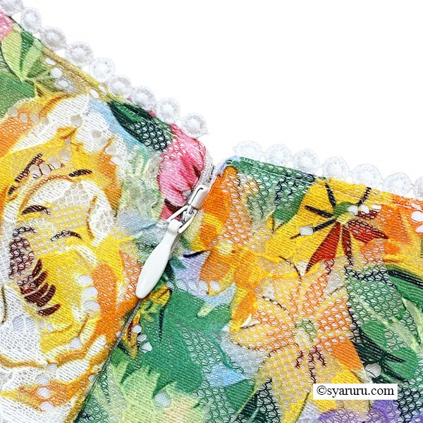 画像7: 【SuperBeauty  】多色大花プリントレース素材半袖ワンピース (7)