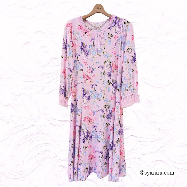 画像9: 【SuperBeauty  】袖先使い多色プリント長袖ワンピース (9)